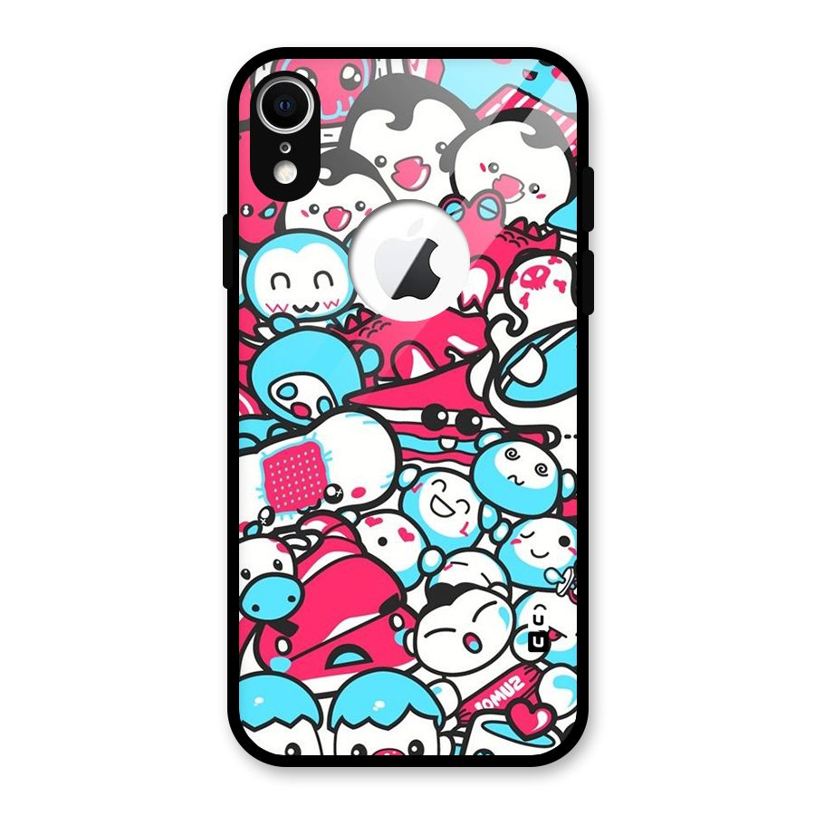 Bunny Quirk Glass Back Case for iPhone XR Logo Cut