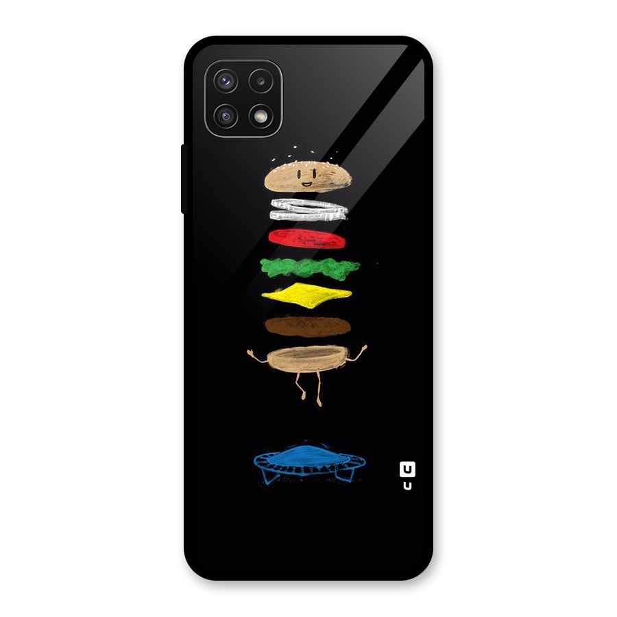 Burger Jump Glass Back Case for Galaxy A22 5G