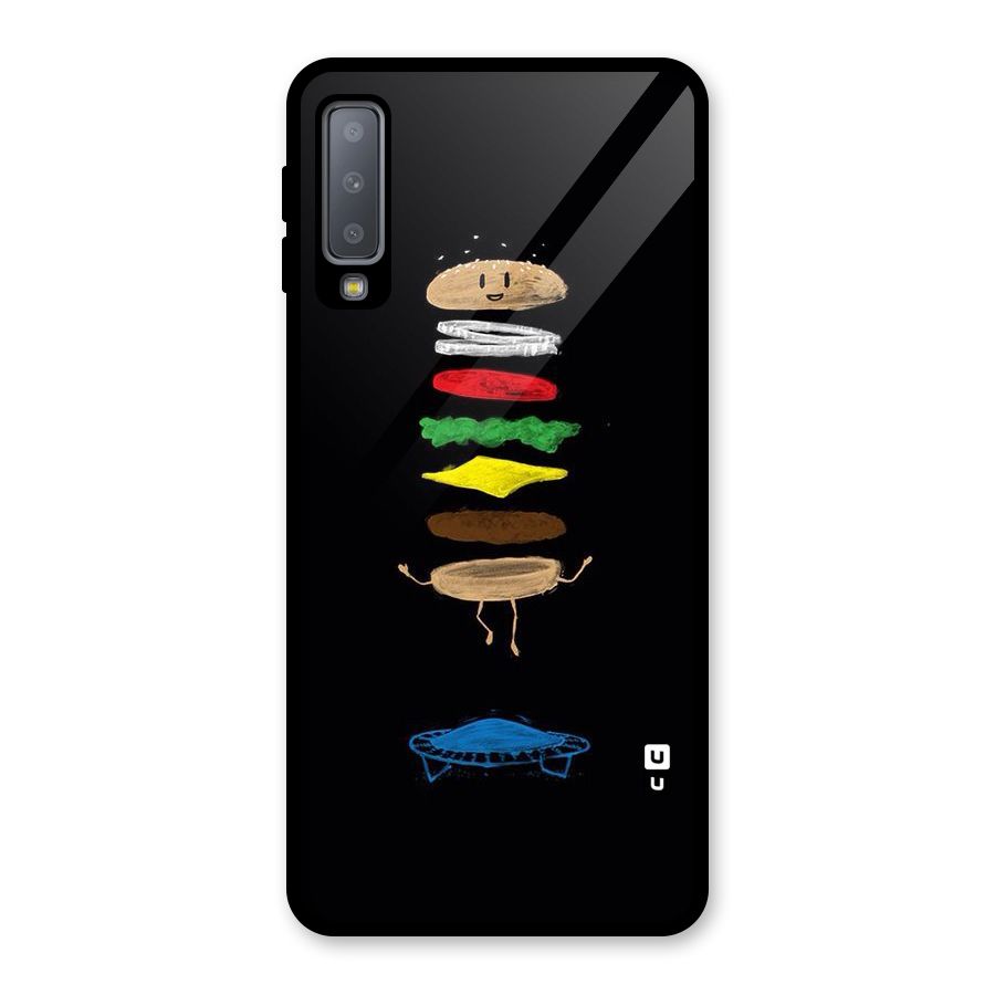 Burger Jump Glass Back Case for Galaxy A7 (2018)