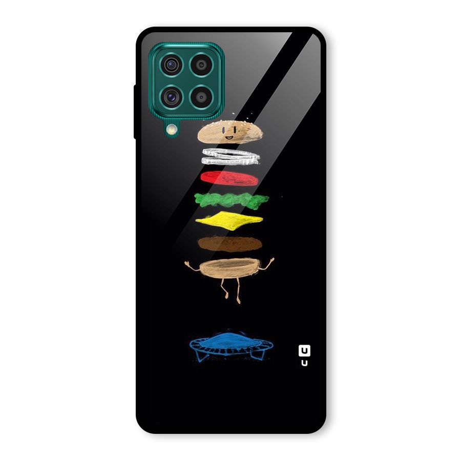 Burger Jump Glass Back Case for Galaxy F62