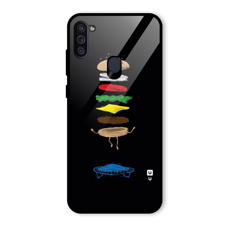 Burger Jump Glass Back Case for Galaxy M11