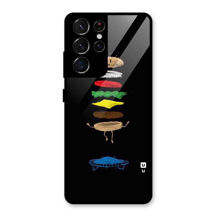 Burger Jump Glass Back Case for Galaxy S21 Ultra 5G