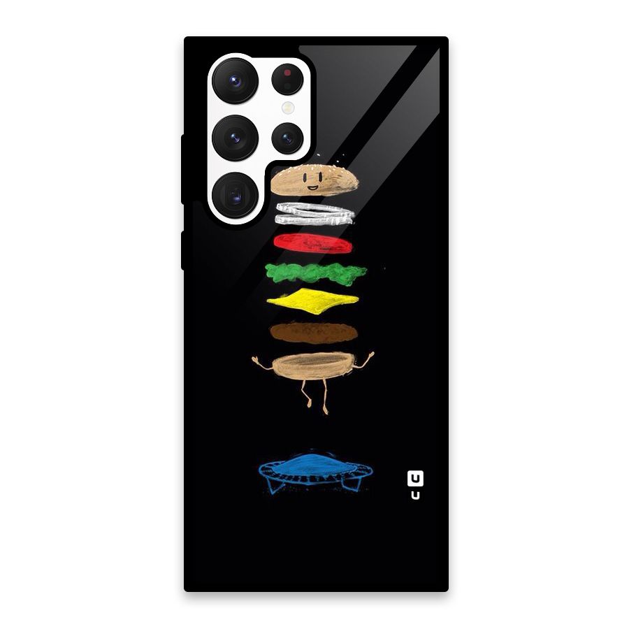 Burger Jump Glass Back Case for Galaxy S22 Ultra 5G