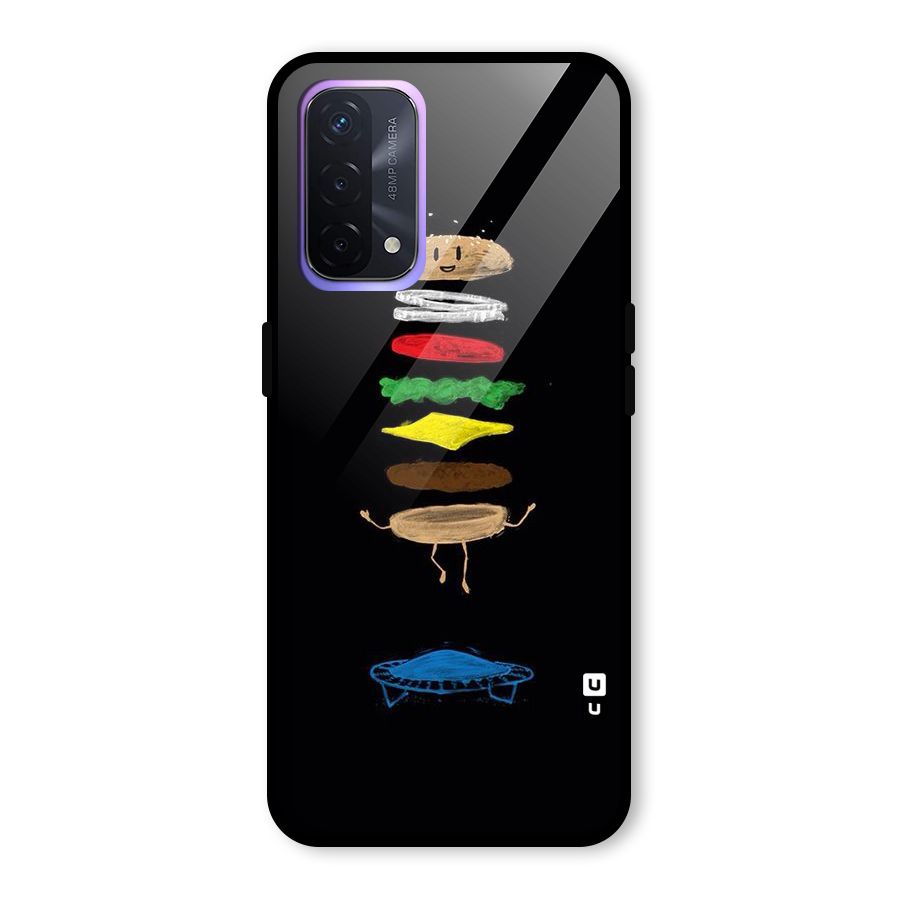 Burger Jump Glass Back Case for Oppo A74 5G