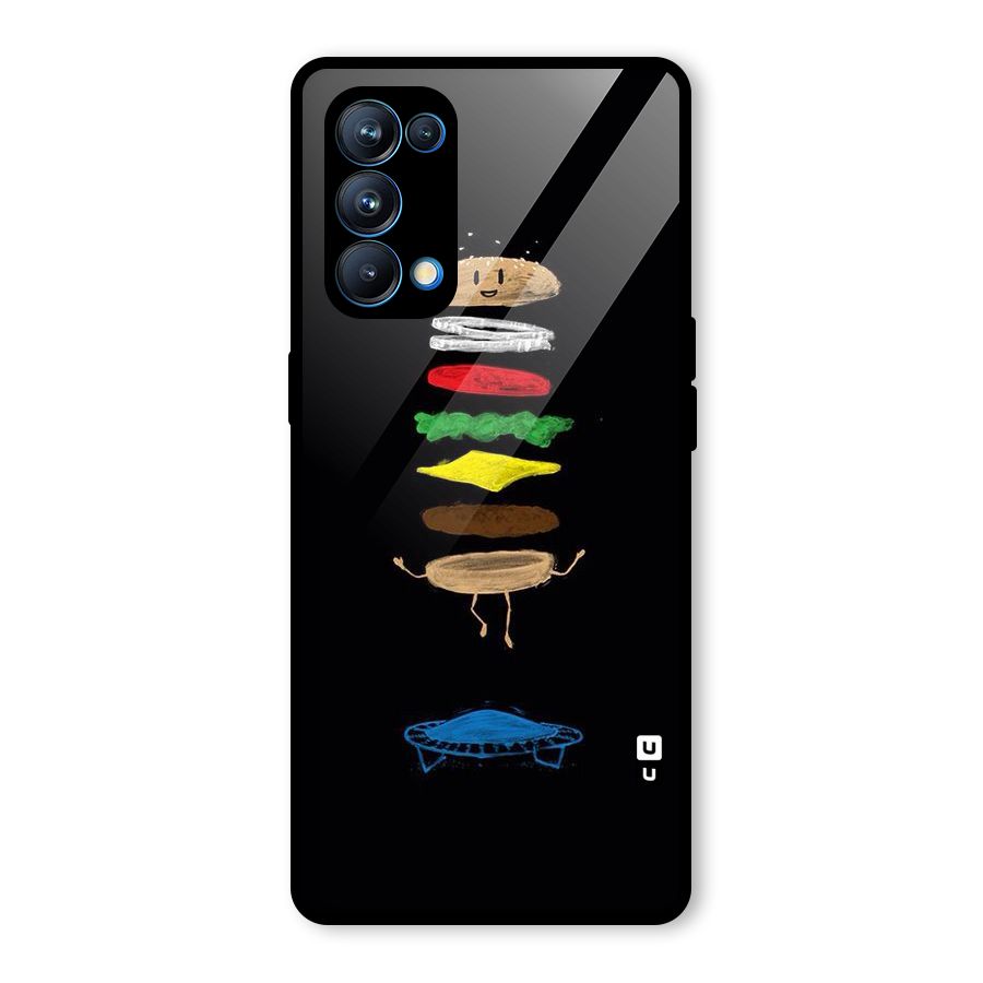 Burger Jump Glass Back Case for Oppo Reno5 Pro 5G
