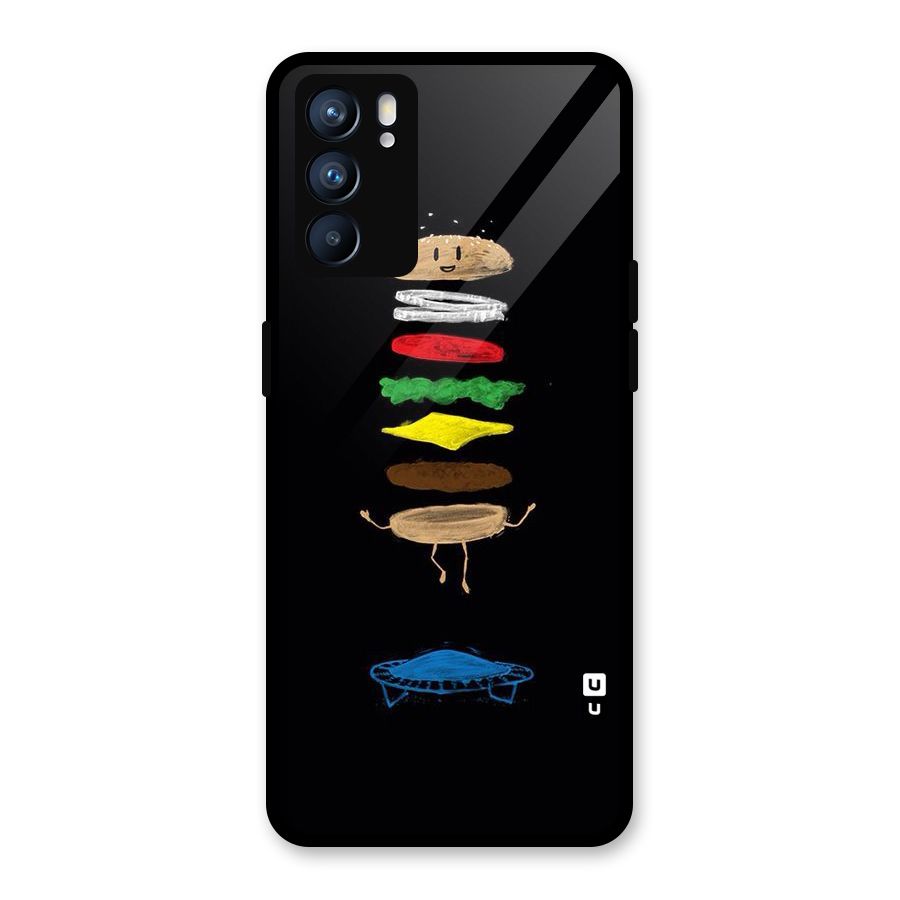 Burger Jump Glass Back Case for Oppo Reno6 5G