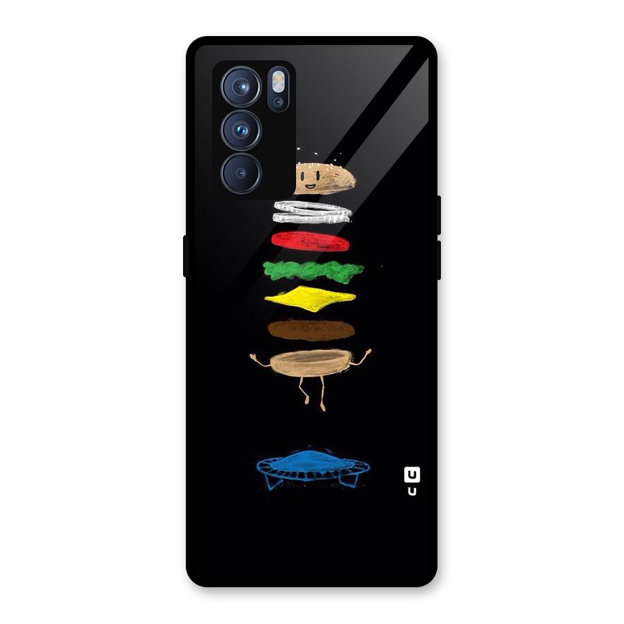 Burger Jump Glass Back Case for Oppo Reno6 Pro 5G