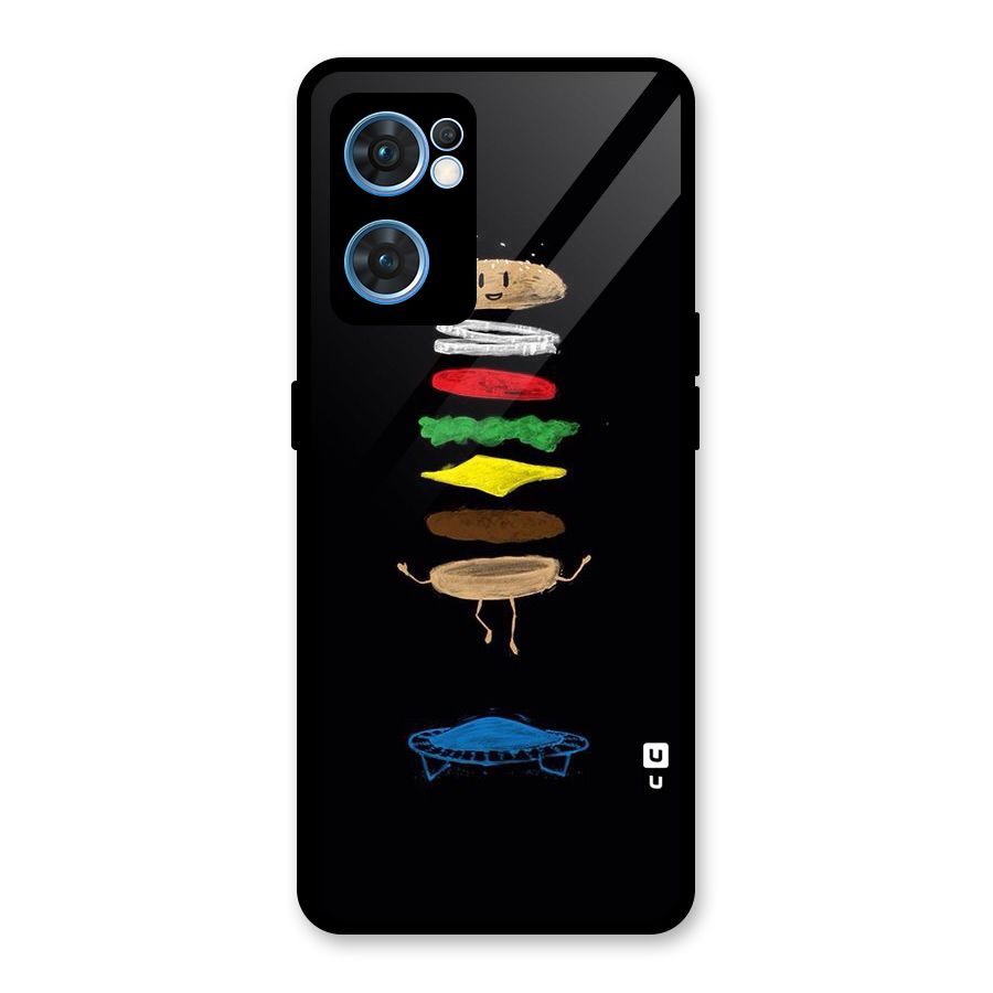 Burger Jump Glass Back Case for Oppo Reno7 5G