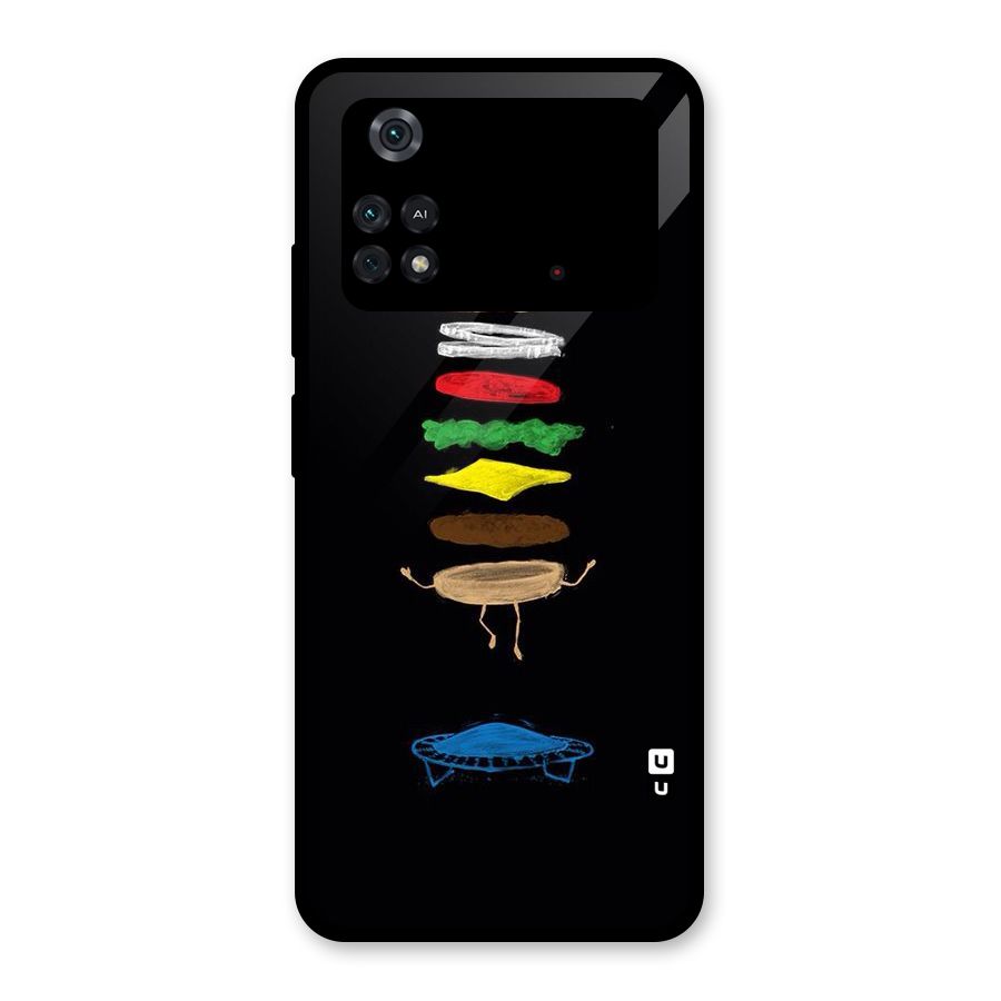Burger Jump Glass Back Case for Poco M4 Pro 4G