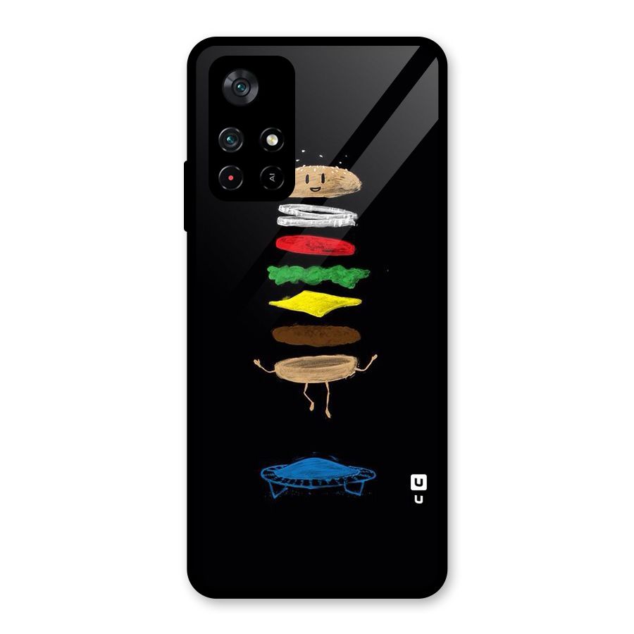 Burger Jump Glass Back Case for Poco M4 Pro 5G