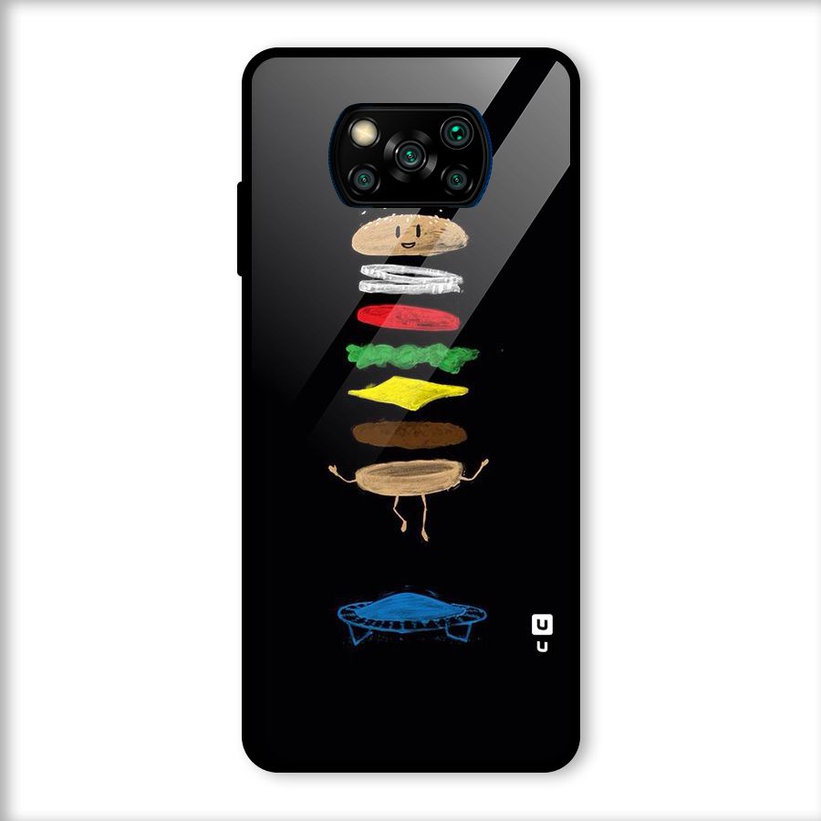 Burger Jump Glass Back Case for Poco X3