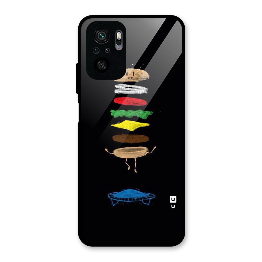 Burger Jump Glass Back Case for Redmi Note 10S