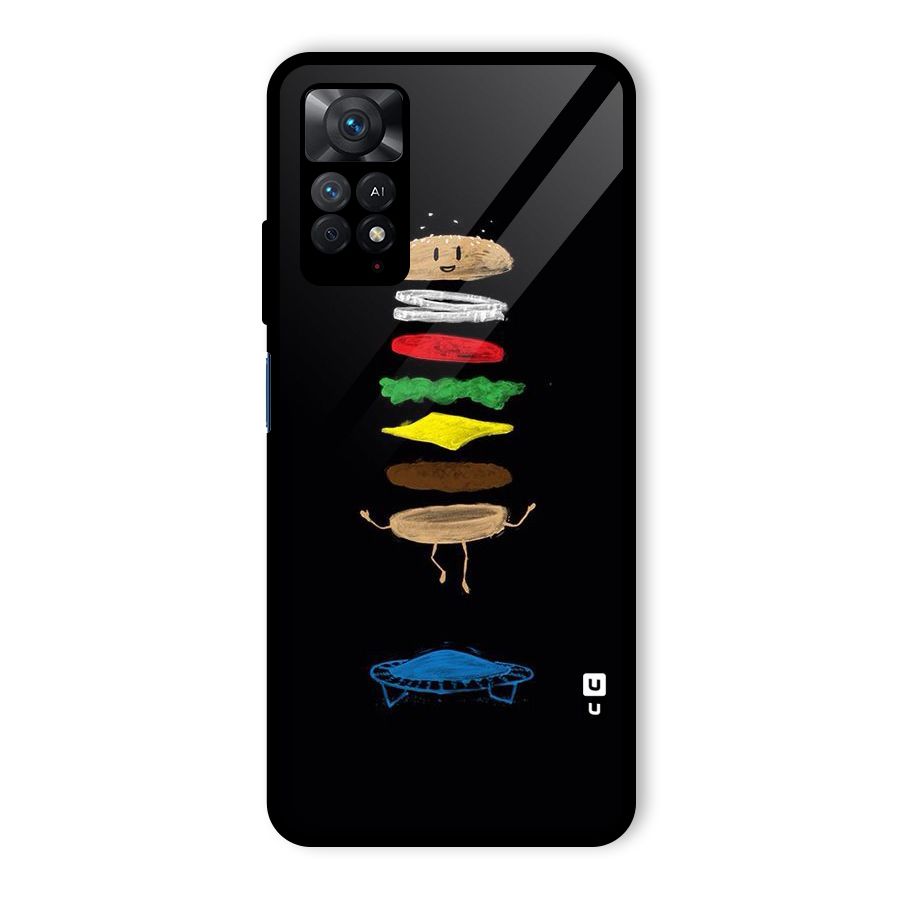 Burger Jump Glass Back Case for Redmi Note 11 Pro