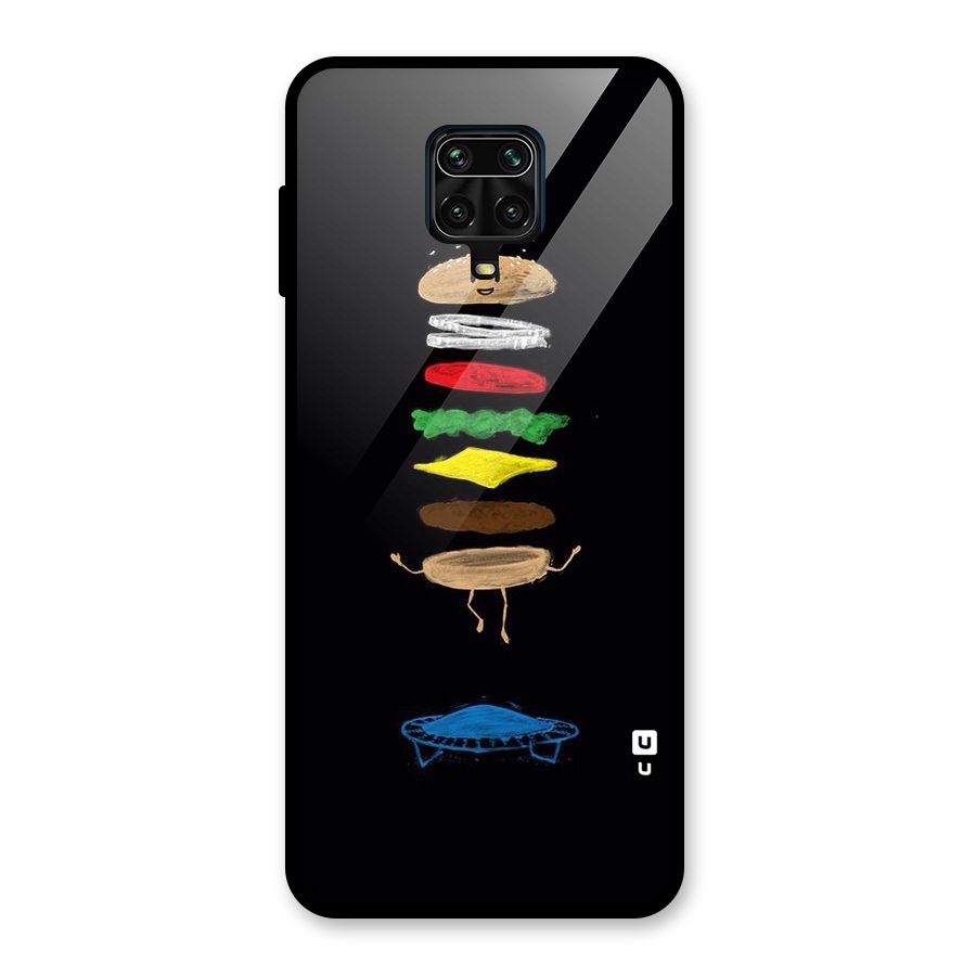 Burger Jump Glass Back Case for Redmi Note 9 Pro