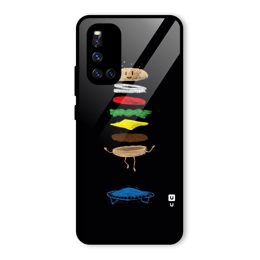 Burger Jump Glass Back Case for Vivo V19