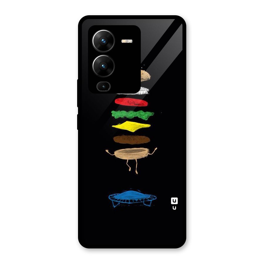 Burger Jump Glass Back Case for Vivo V25 Pro