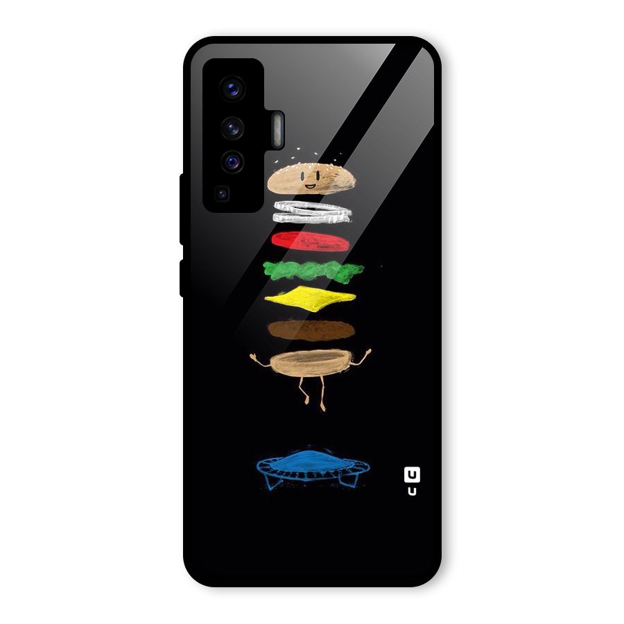 Burger Jump Glass Back Case for Vivo X50