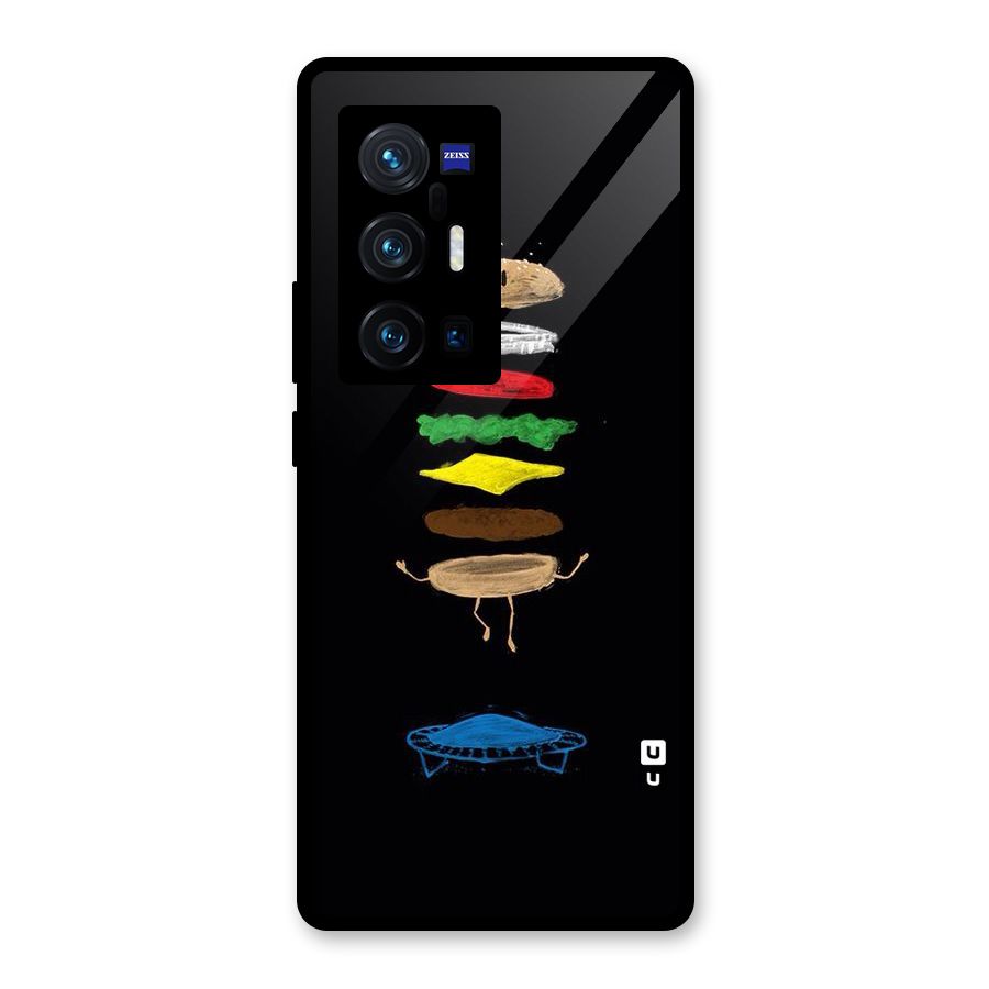 Burger Jump Glass Back Case for Vivo X70 Pro Plus