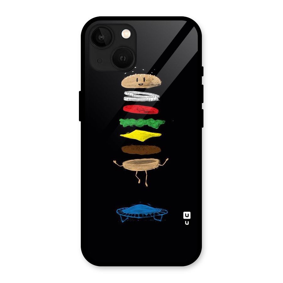 Burger Jump Glass Back Case for iPhone 13