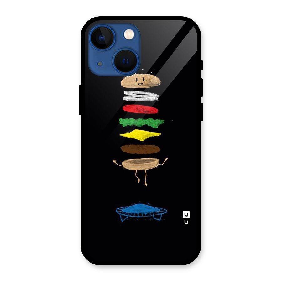 Burger Jump Glass Back Case for iPhone 13 Mini