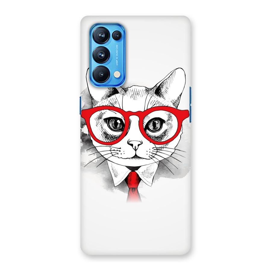 Business Cat Back Case for Oppo Reno5 Pro 5G