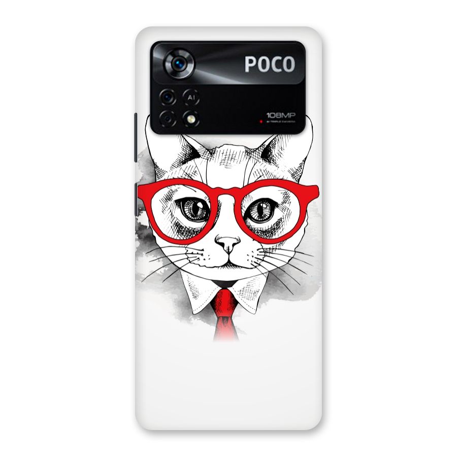 Business Cat Back Case for Poco X4 Pro 5G