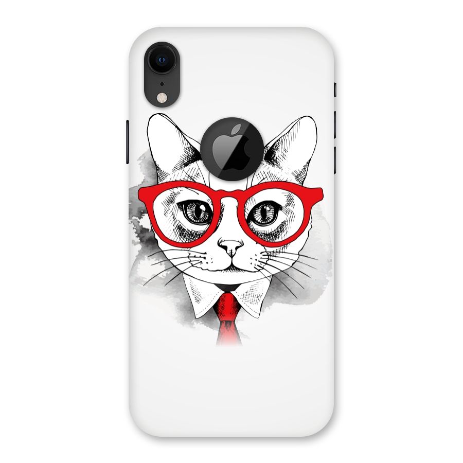 Business Cat Back Case for iPhone XR Logo Cut