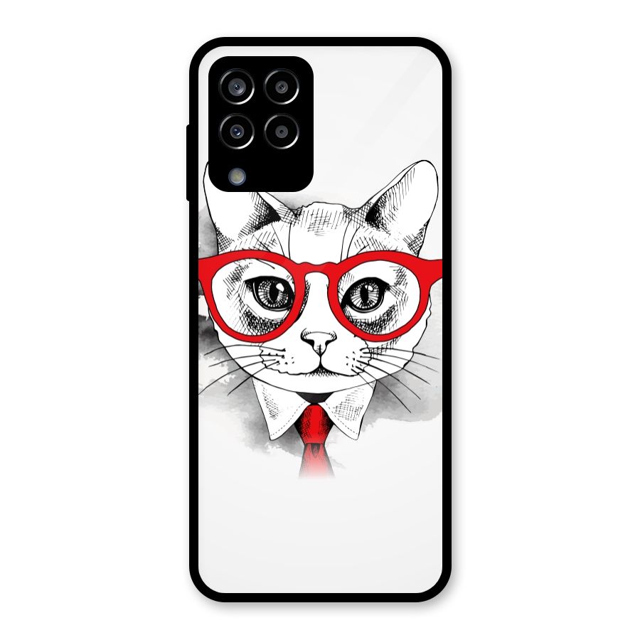 Business Cat Glass Back Case for Galaxy M33