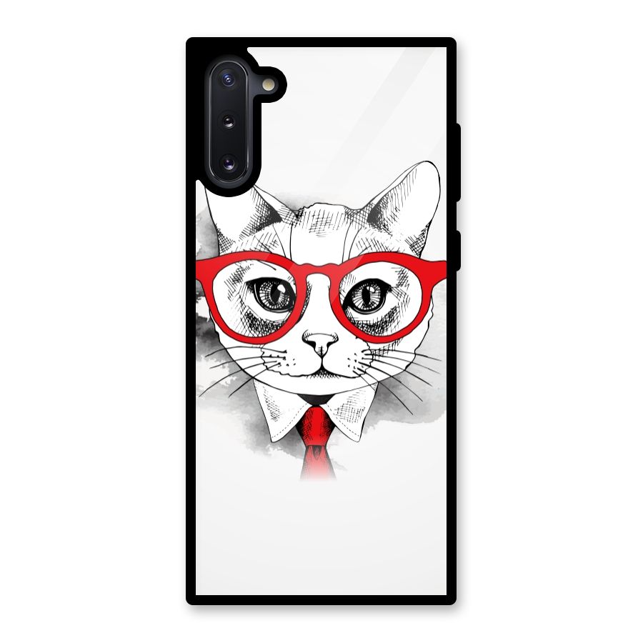 Business Cat Glass Back Case for Galaxy Note 10