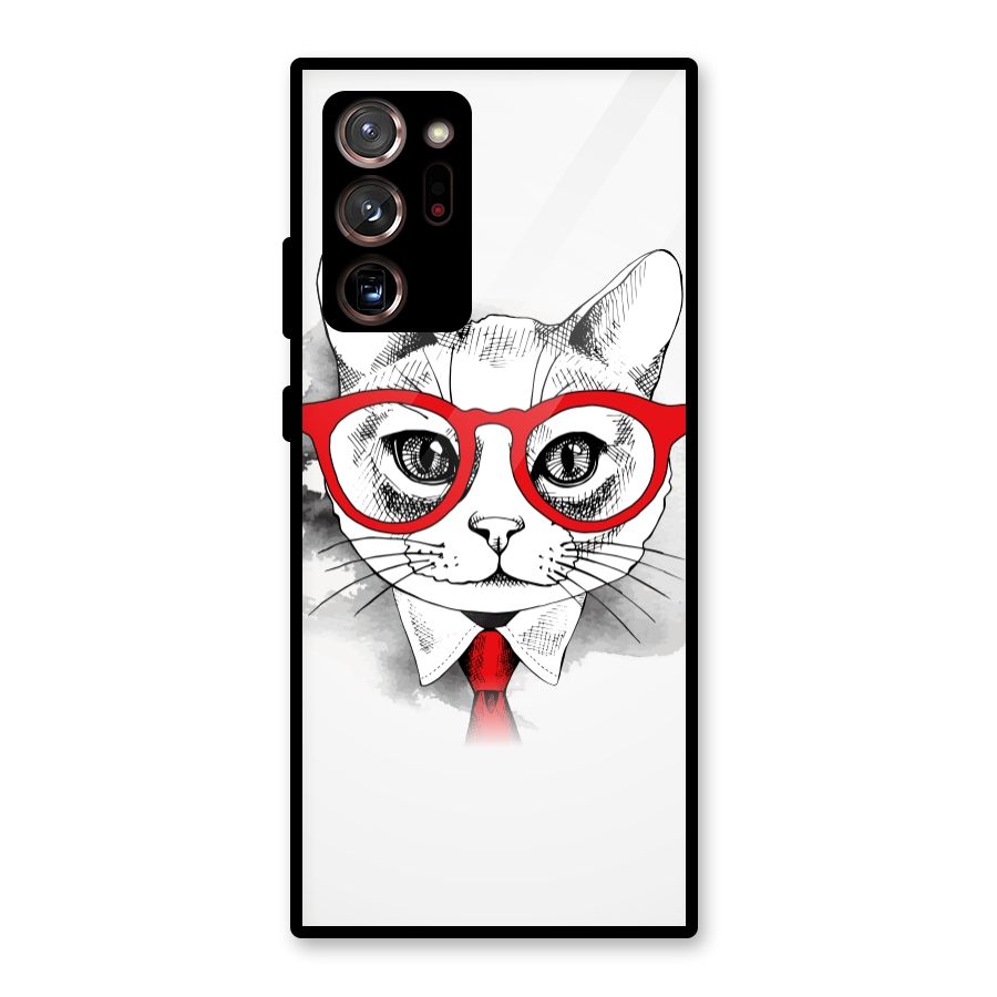 Business Cat Glass Back Case for Galaxy Note 20 Ultra 5G