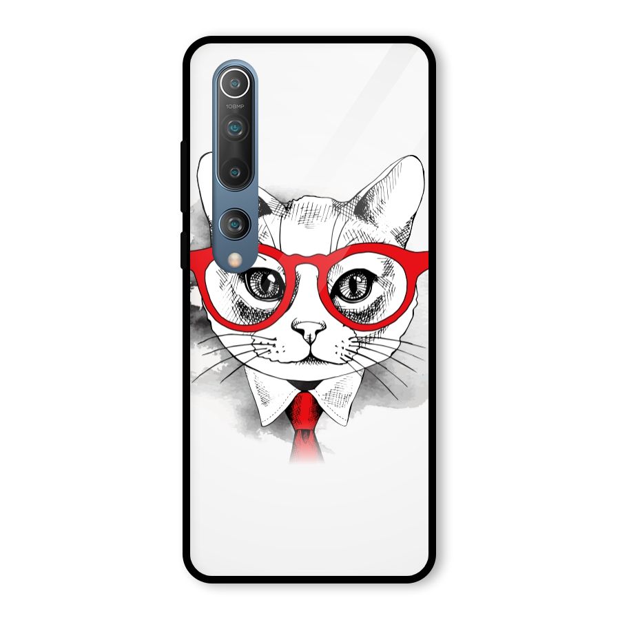 Business Cat Glass Back Case for Mi 10