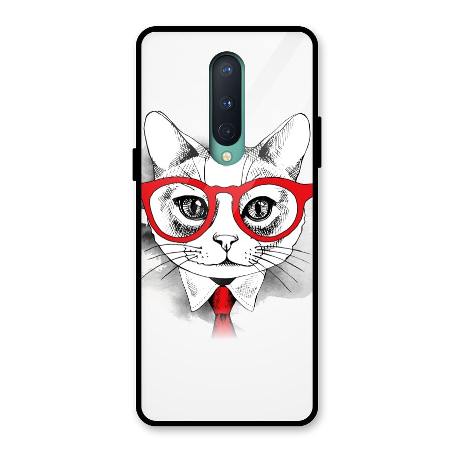 Business Cat Glass Back Case for OnePlus 8