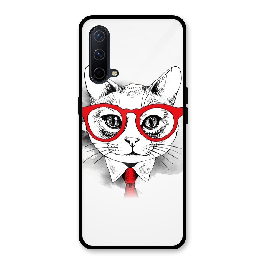 Business Cat Glass Back Case for OnePlus Nord CE 5G