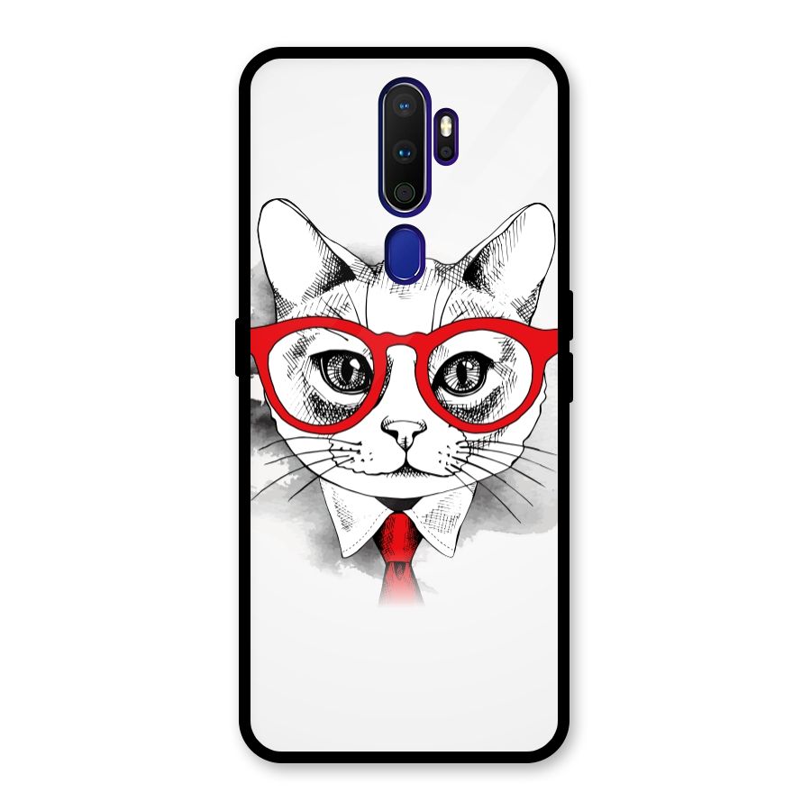 Business Cat Glass Back Case for Oppo A9 (2020)