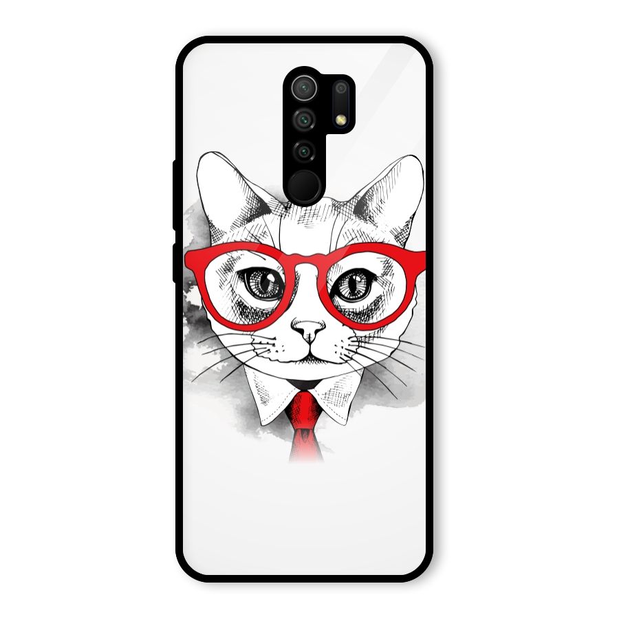 Business Cat Glass Back Case for Poco M2