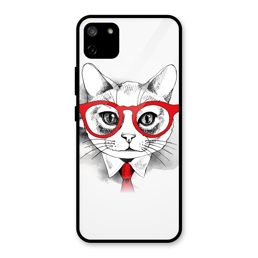 Business Cat Glass Back Case for Realme C11