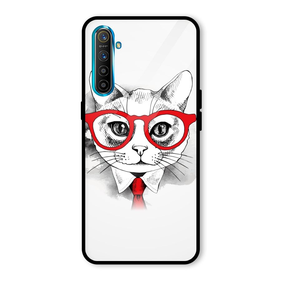 Business Cat Glass Back Case for Realme X2
