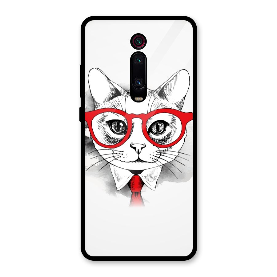 Business Cat Glass Back Case for Redmi K20