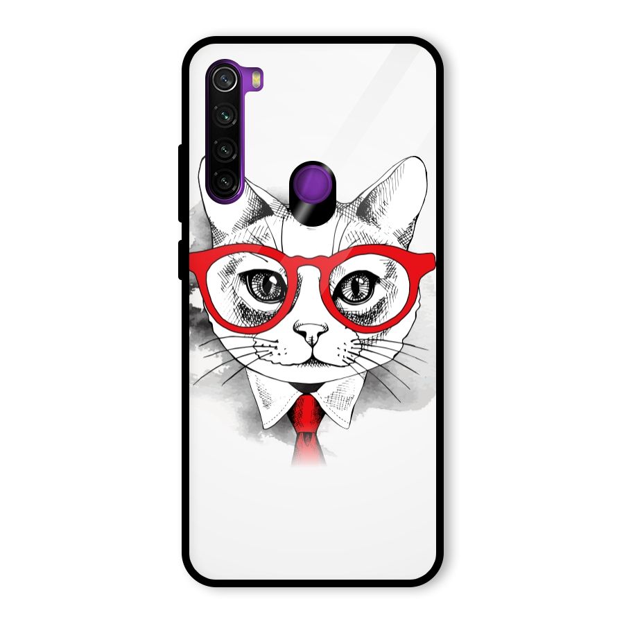 Business Cat Glass Back Case for Redmi Note 8