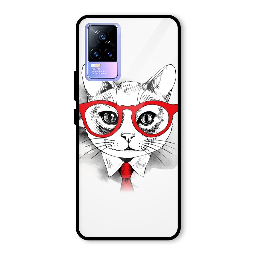 Business Cat Glass Back Case for Vivo Y73
