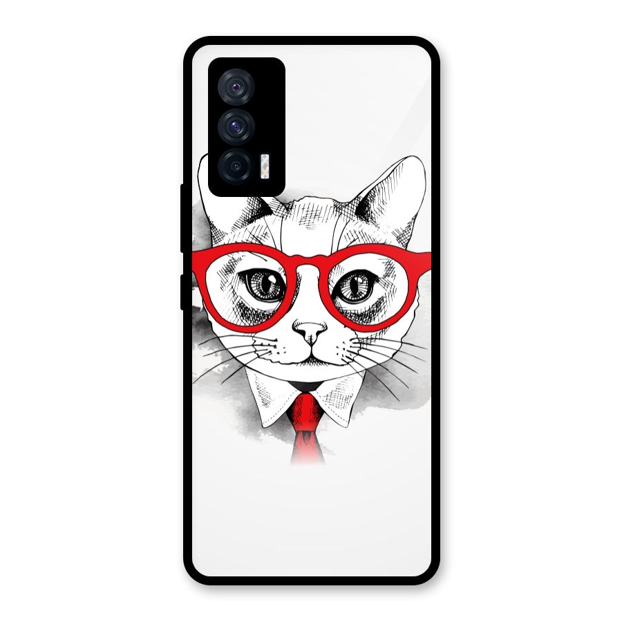 Business Cat Glass Back Case for Vivo iQOO 7 5G