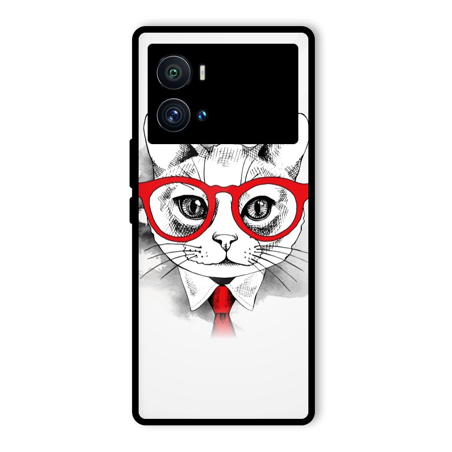 Business Cat Glass Back Case for Vivo iQOO 9 Pro