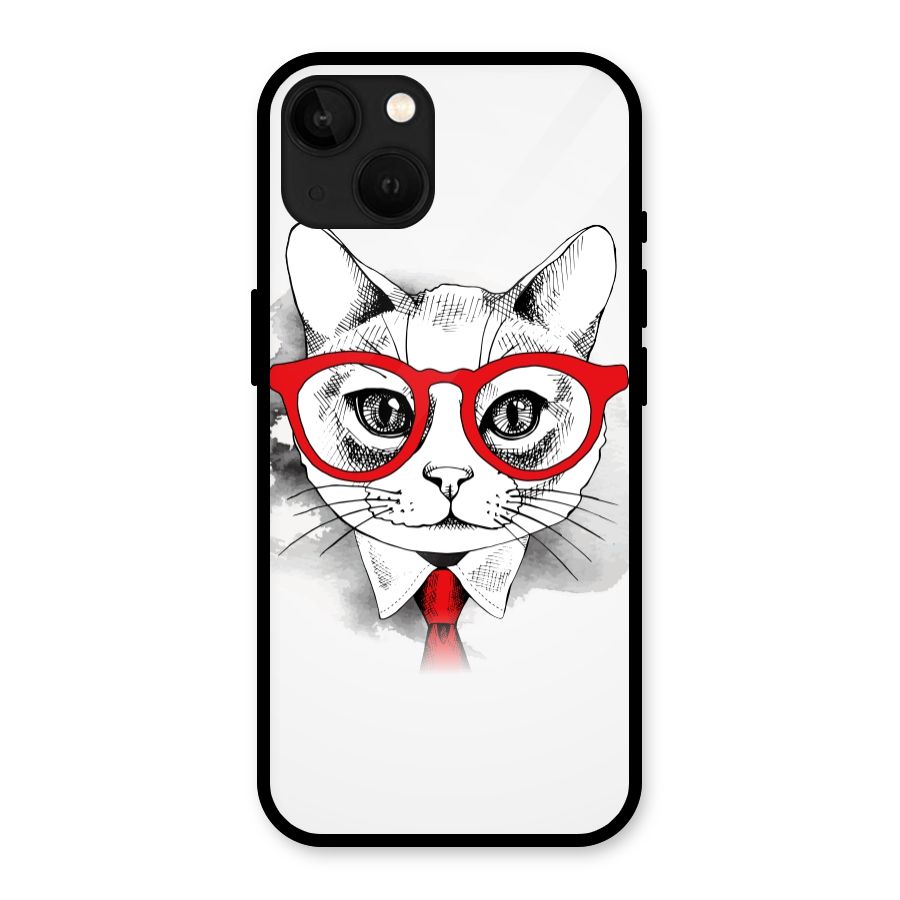 Business Cat Glass Back Case for iPhone 13