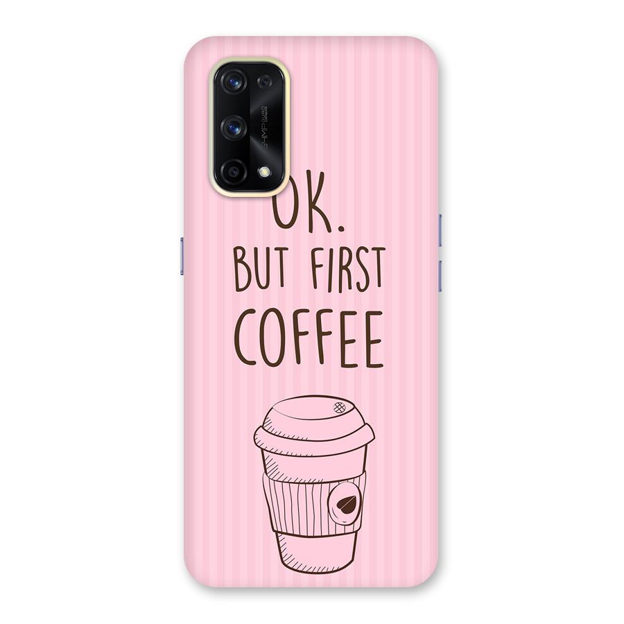 But First Coffee (Pink) Glass Back Case for Realme X7 Pro