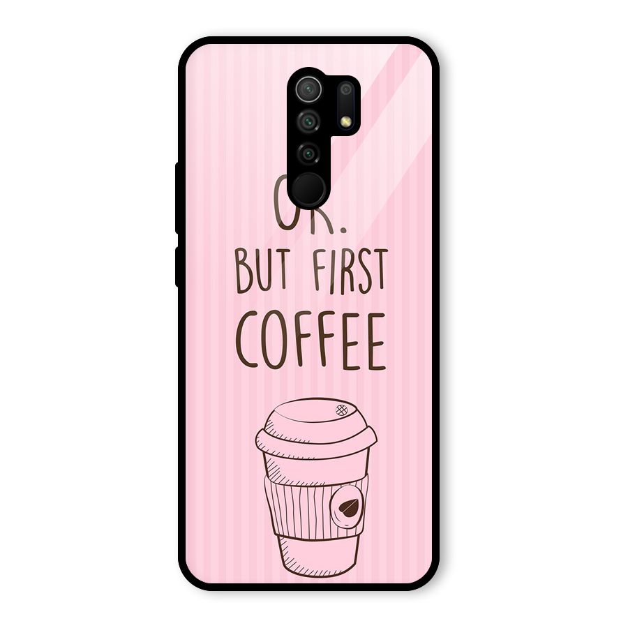 But First Coffee (Pink) Glass Back Case for Poco M2