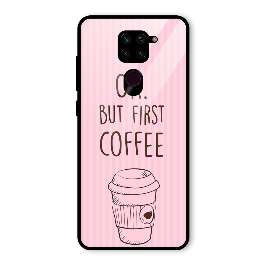 But First Coffee (Pink) Glass Back Case for Redmi Note 9