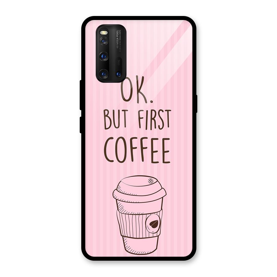 But First Coffee (Pink) Glass Back Case for Vivo iQOO 3