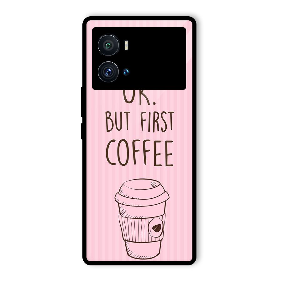 But First Coffee (Pink) Glass Back Case for Vivo iQOO 9 Pro