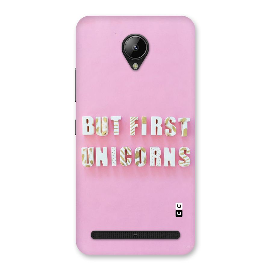 But First Unicorns Back Case for Lenovo C2