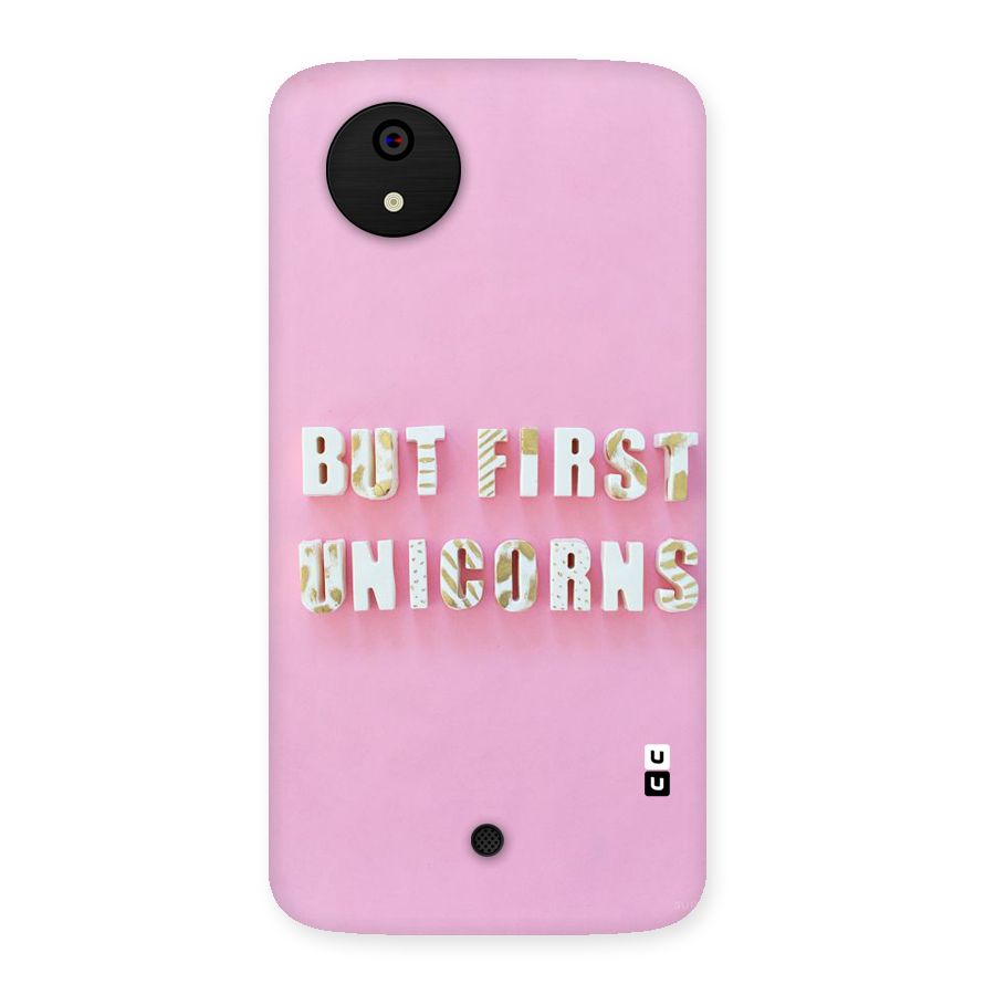 But First Unicorns Back Case for Micromax Canvas A1